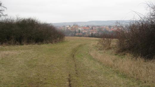 CZN 090322 - Pohled z hradiště Stará Kouřim na Novou Kouřim