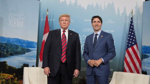 Donald Trump a Justin Trudeau na summitu G7 v Kanadě