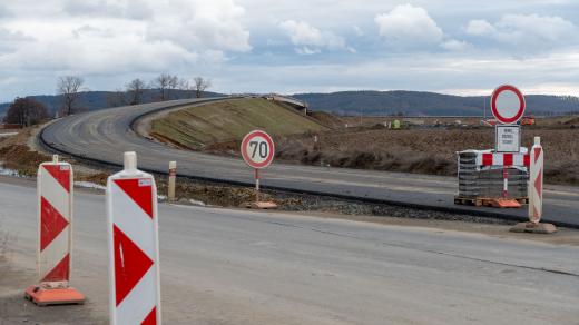 Stavba dálnice D49 Hulín-Fryšták v únoru 2024