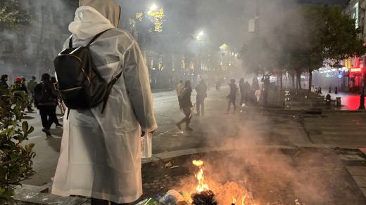 Rustaveliho třída ve městě Tbilisi, kde protestují Gruzínci proti současné vládě