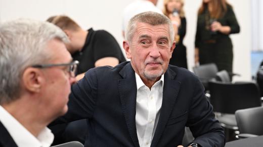 Andrej Babiš ve volebním štábů hnutí ANO v Praze s Karlem Havlíčkem