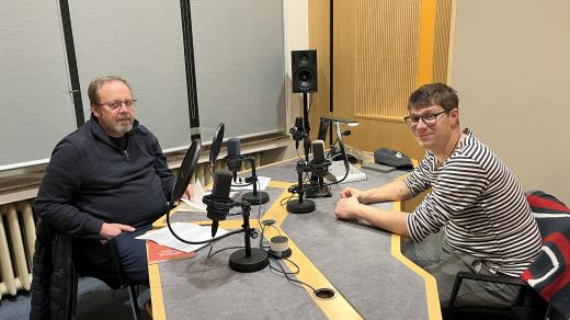 Vladimír Šrámek a Radek Štěpánek při natáčení