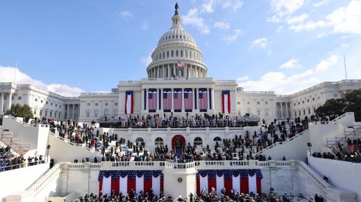 Pohled na washingtonský kapitol, před kterým tradičně inaugurace probíhá