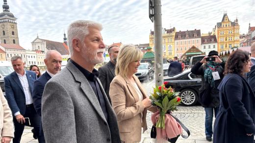 Prezident Petr Pavel s manželkou Evou v Českých Budějovicích