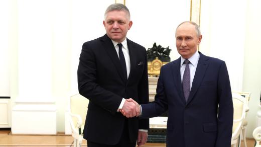 Slovenský premiér Robert Fico na předvánoční návštěvě ruského prezidenta Vladimira Putina