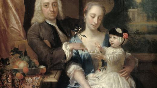 Philip van Dijk: Isaac Parker (1702-1755), his Wife Justina Johanna Ramskrammer (1702-1798) and their Son Willem Alexander (1740-1747); Rijksmuseum; ;