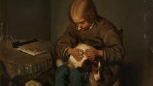 Gerard ter Borch (II) (copy after): Boy Fleaing a Dog; Rijksmuseum; ;