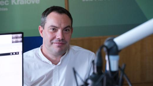Martin Zbořil ve studiu Českého rozhlasu Hradec Králové