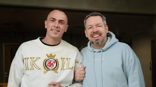 Fotbalový záložník Peter Grajciar a moderátor Pavel Horváth