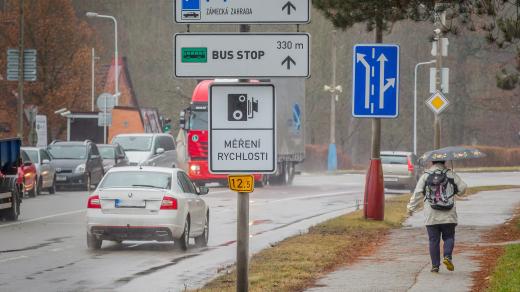 Úsekové měření rychlosti v Českém Krumlově