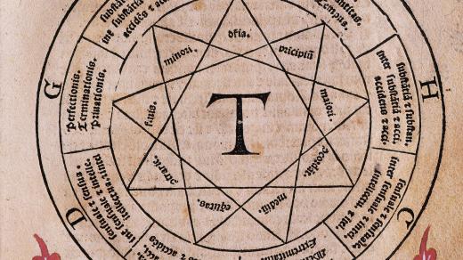 Ramon Llull: Figura T se skládá ze tří propletených trojúhelníků, vepsaných do kruhu