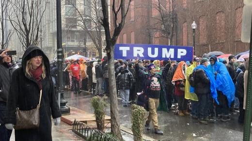 Příznivci Donalda Trumpa v den jeho inaugurace