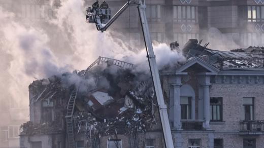 Následky ruského ostřelování v Kyjevě