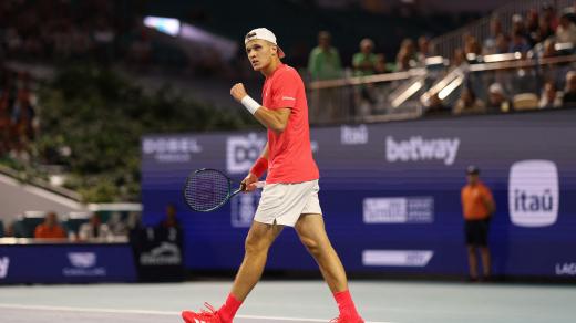 Tenista Jakub Menšík při finále turnaje v Miami