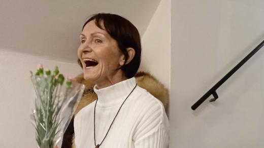 Milena Valušková na vernisáži výstavy v G 21