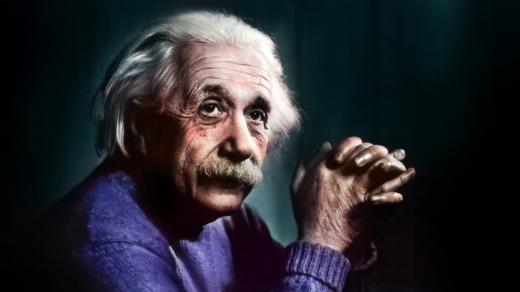 Albert Einstein (digitálně kolorováno)