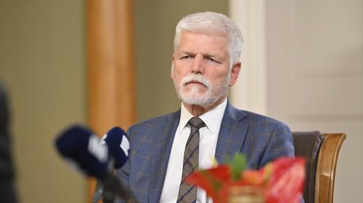 Prezident Petr Pavel při rozhovoru pro Český rozhlas