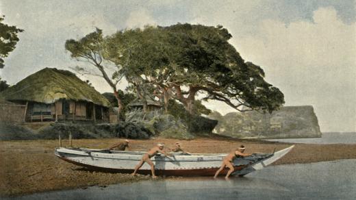 Honmuku: Rybářská vesnice, Japonsko,1890