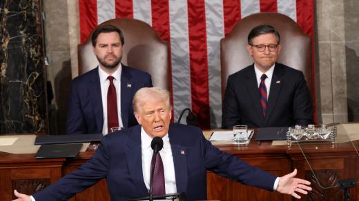 Donald Trump při projevu v americkém Kongresu