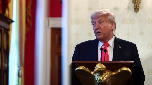 Americký prezident Donald Trump během modlitby a večeře před Velikonoční nedělí v Bílém domě ve Washingtonu, D.C., USA, 16. dubna 2025