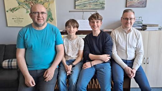 Zleva Viktor, Dominik, Štěpán Pončovi a Jan Strakoš