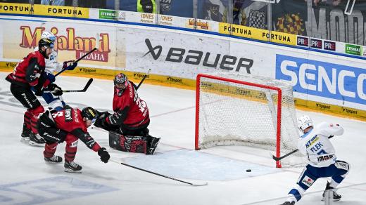 První zápas semifinálové série play off hokejové extraligy mezi HC Sparta Praha a HC Kometa Brno