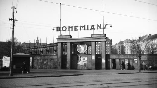 Fotbalový stadion Bohemians 1905 z roku 1948