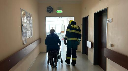 Vizovice, cvičný požární zásah v domově seniorů