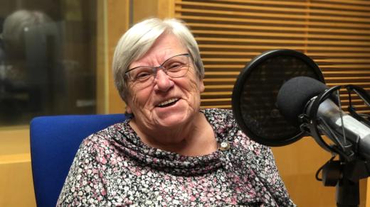 Olga Švecová ve studiu Českého rozhlasu Zlín