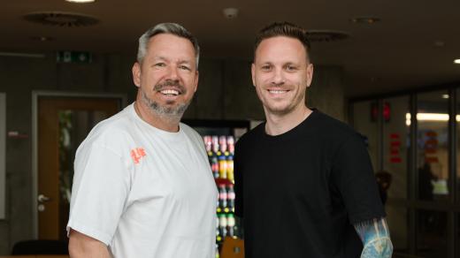 Fotbalista Ondřej Vaněk a moderátor Pavel Horváth