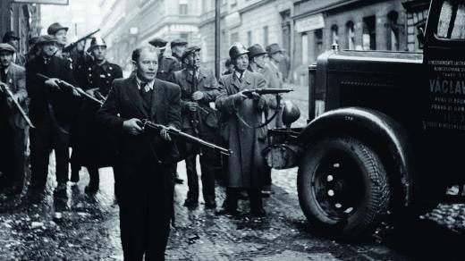 Bojovníci o rozhlas v Balbínově ulici 5. května 1945
