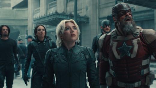 Sebastian Stan, Hannah John-Kamen, Florence Pugh, Wyatt Russell a David Harbour ve snímku Thunderbolts*