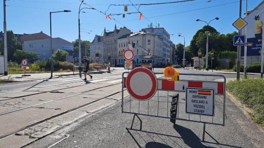 Uzavírka křižovatek ulic Palackého, Litovelská, Krapkova a třídy Svornosti v Olomouci