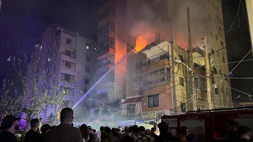 Budovu v přístavním městě Sajdá na jihozápadě Libanonu, kde Izrael zabil významného velitele palestinského teroristického hnutí Hamás Hasana Farháta