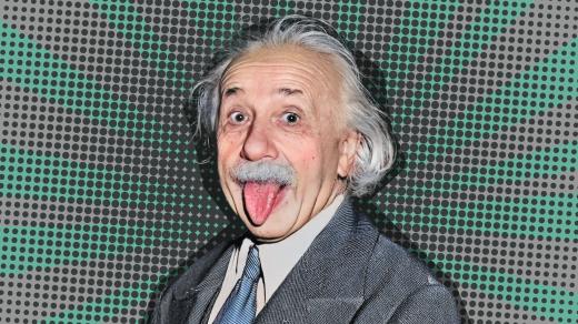 Albert Einstein (koláž, digitálně kolorováno Českým rozhlasem)