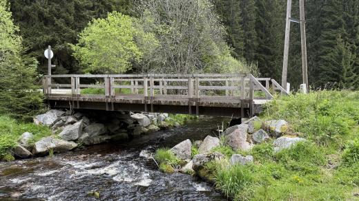 Most, u kterého byl v noci z 8. na 9. května 1950 zraněn Král Šumavy