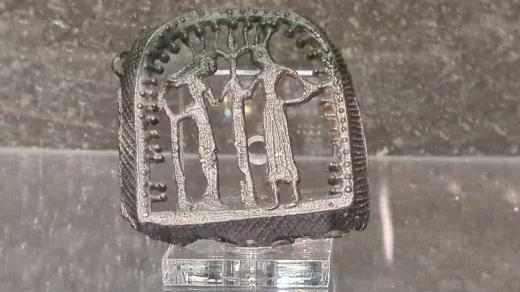 Poutní odznak vystavený v Opavě