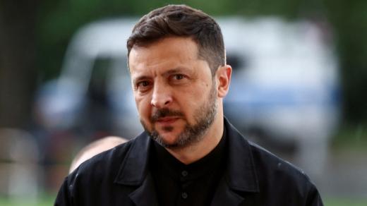 Ukrajinský prezident Volodymyr Zelenskyj v paláci Bellevue na setkání s německým prezidentem Frankem-Walterem Steinmeierem v Berlíně, 28. května 2025