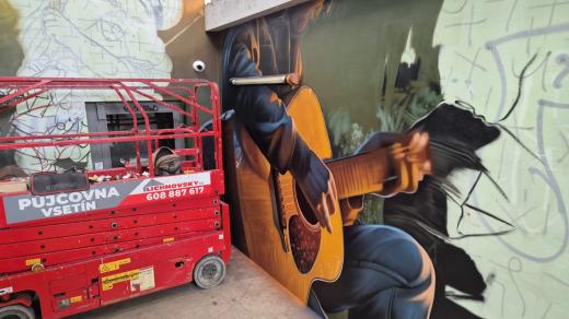 Vsetín, podchod mezi místními částmi Trávníky a Rybníky, mural art (graffiti)