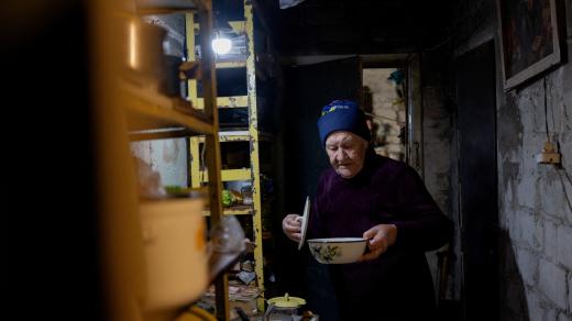 Paní Lidia, obyvatelka Lymanu v Doněcké oblasti