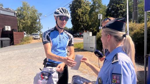 Preventivní policejní akce na cyklostezce u Boleváku
