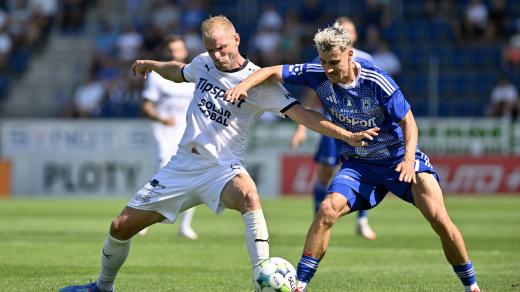 Zleva Vlastimil Daníček ze Slovácka a Štěpán Langer z Olomouce