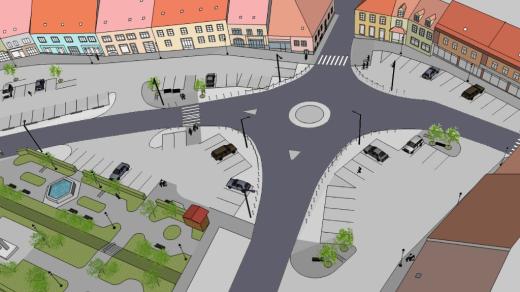 Vizualizace kruhového objezdu v Dačicích