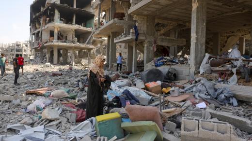 Následek izraelského útoku v Pásmu Gazy