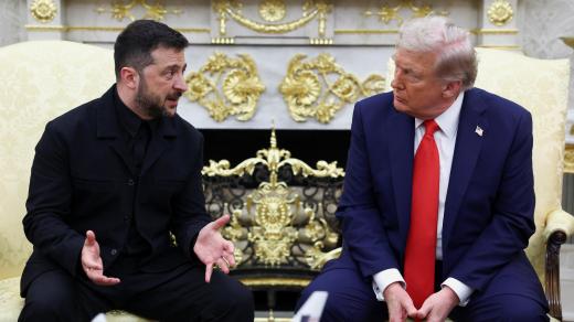 Americký prezident Donald Trump vystoupil na tiskové konferenci v Oválné pracovně se svým ukrajinským protějškem Volodymyrem Zelenským