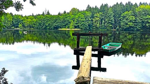 Rybník Drahota, pod kterým bylo za 1. republiky tábořiště Vodních skautů