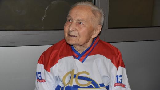 Václav Lenc, jeden z nejstarších pamětníků českobudějovického hokejového klubu