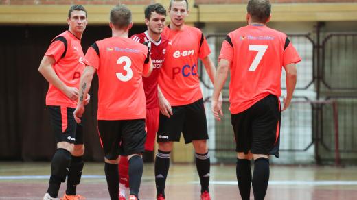 Futsalisté ve sportovní hale v Českých Budějovicích