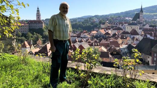 Jiří Olšan, zahradník zámku Český Krumlov v horské zahradě, kde vzniká nová vyhlídková trasa