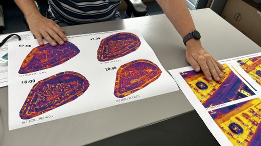 Termální ortofotomapa městské památkové rezervace v Hradci Králové